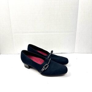 Munro Cindi Navy Block Stretch Pump Sz 12W